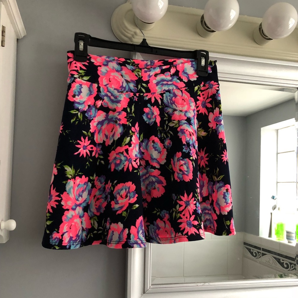 Charlotte Russe Black Floral Skirt